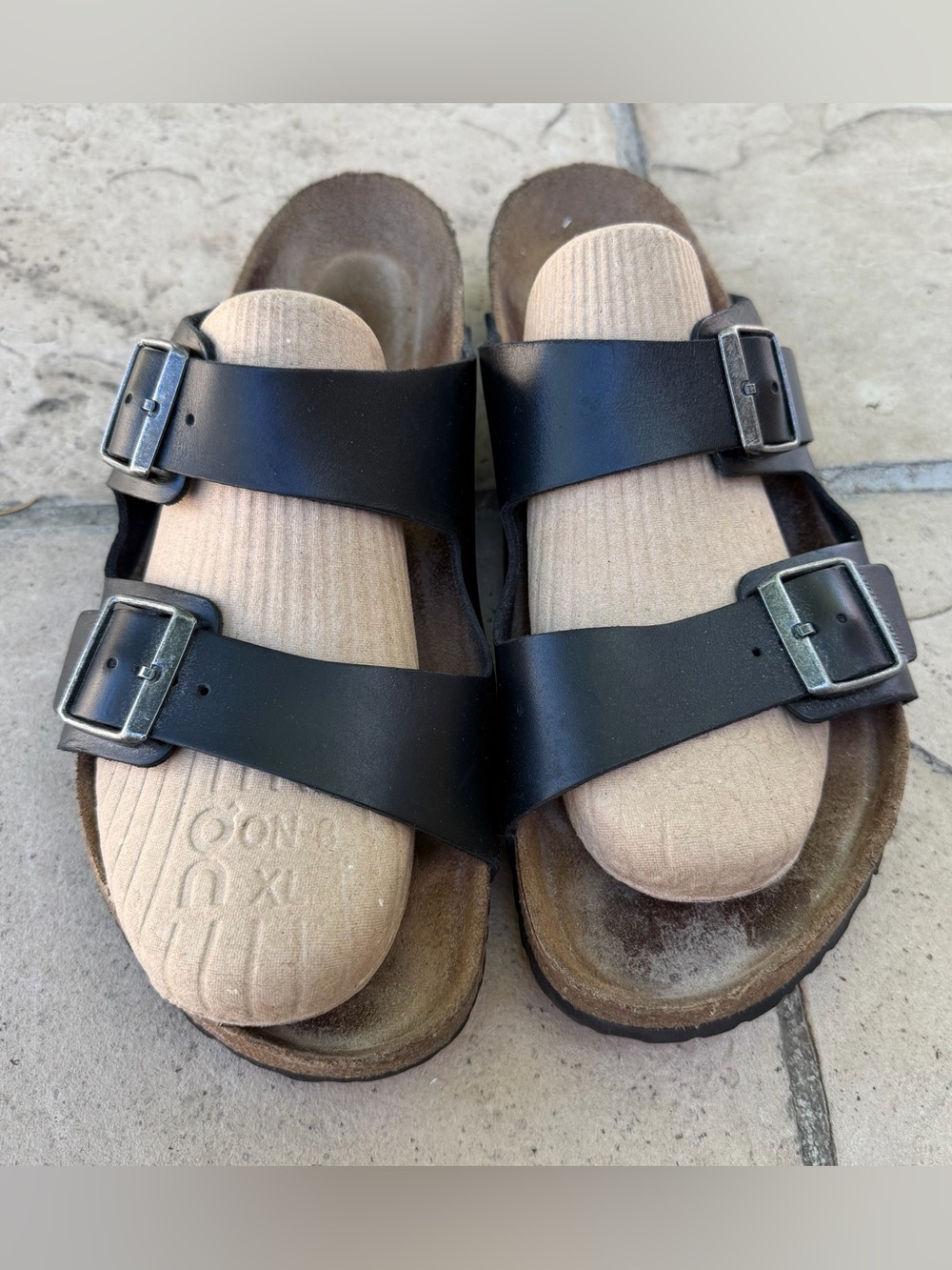 Birkenstock Arizona Slide Sandals in black US size 11, EU size 45 standard width